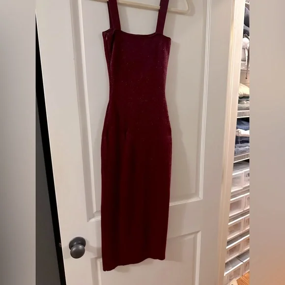 REVOLVE | Zoe Square Neck Dress | (burgundy)- SM - Picture 3 of 12